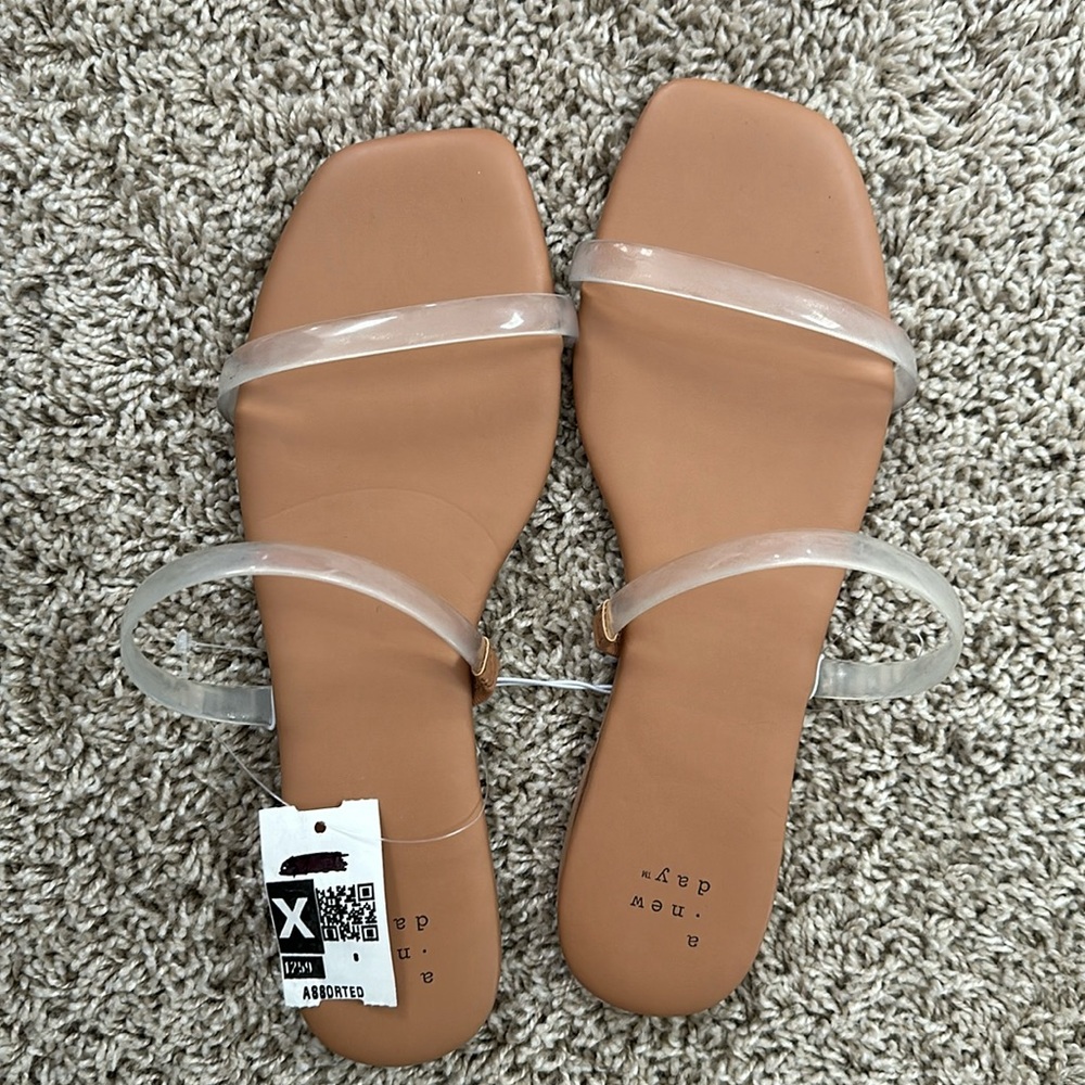 Target brand tan and clear sandals. Size 8.